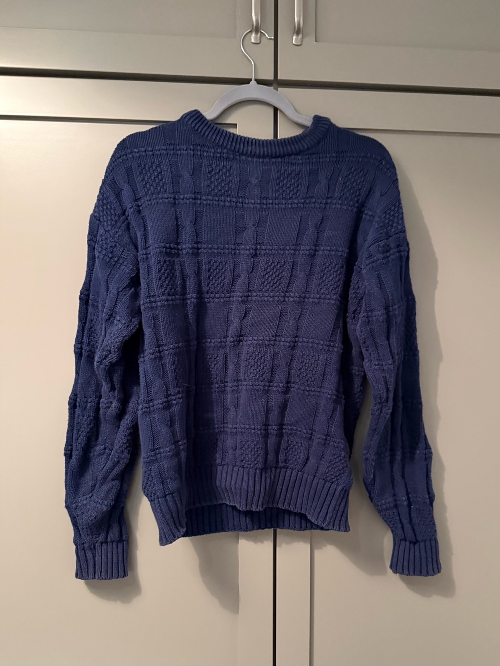 Vintage Christian Dior Men’s Blue Textured Knit Sweater